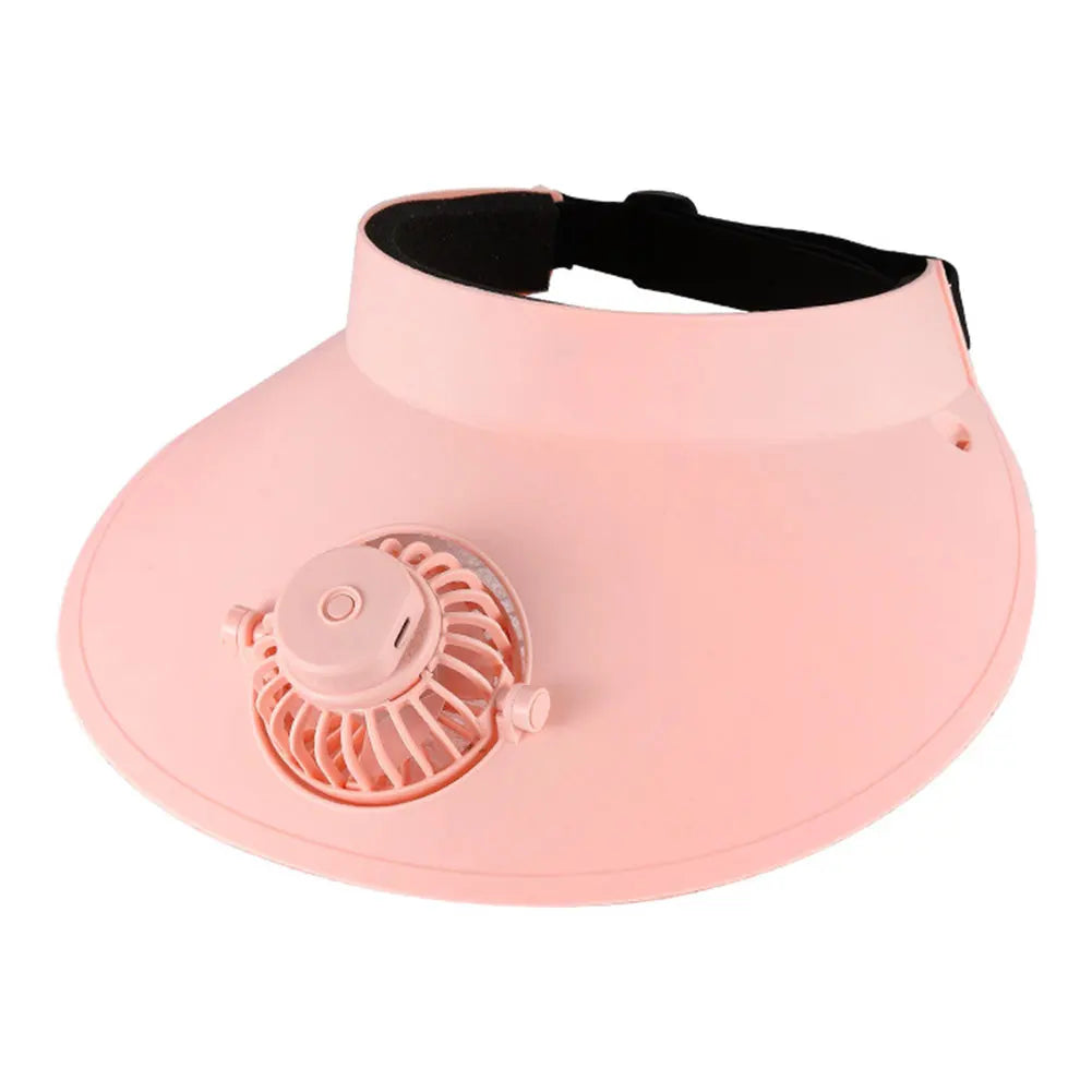 Cooling Fan Sun Visor Hat - 3 Temp Settings, UV Protection for Summer