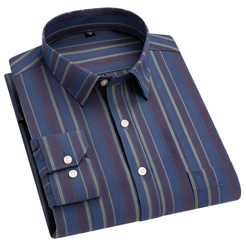 Men’s 100% Cotton Plaid Oxford Shirt – Smart Casual Plus Size 7XL