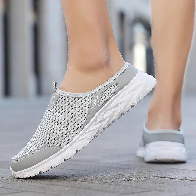 Breathable Mesh Men’s Summer Half Slippers | Lightweight Walking Shoes