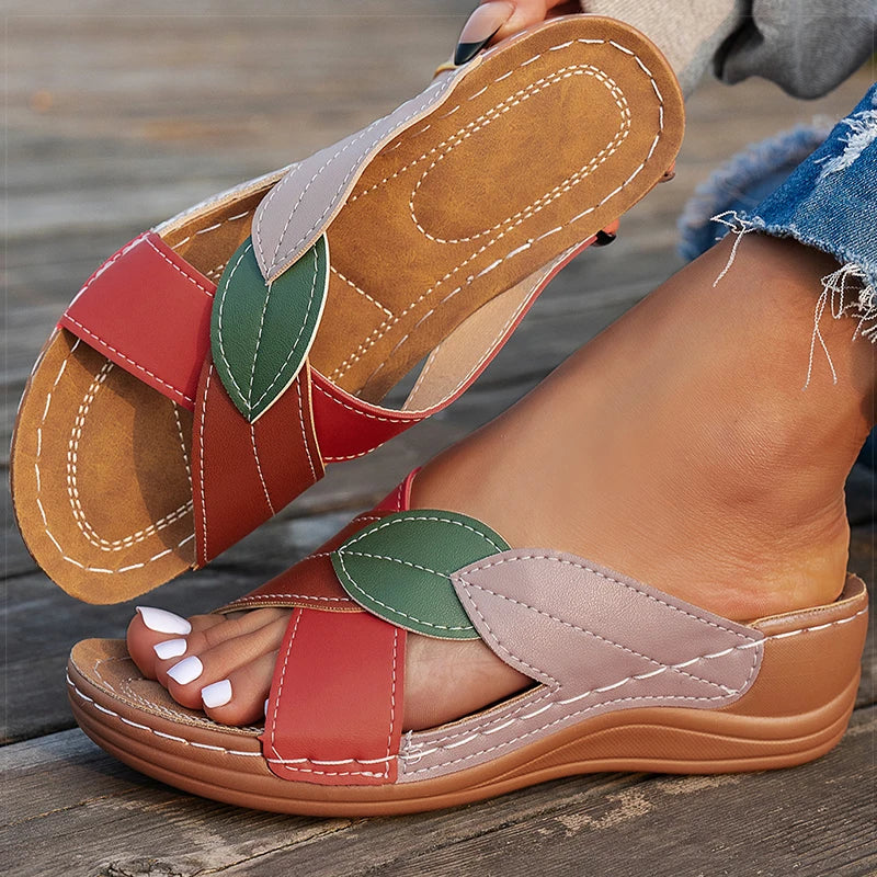 Comfortable Wedge Heel Sandals - Summer Women's Heeled Slippers