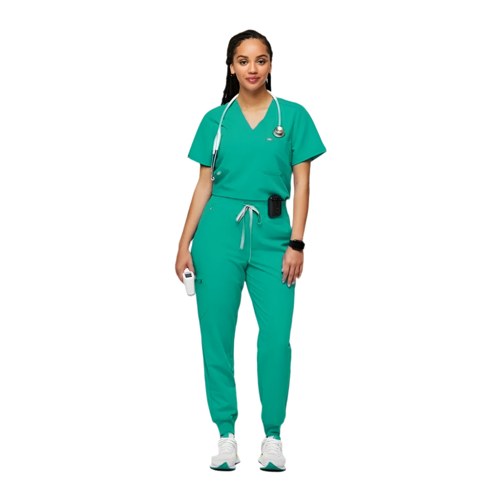Women's Fashionable Scrub Set - Jersey Medical Uniform Top & Pants