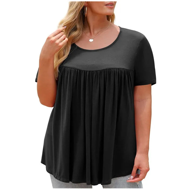 Plus Size 5XL Floral 3D Print T-Shirt - Loose Fit Summer Top