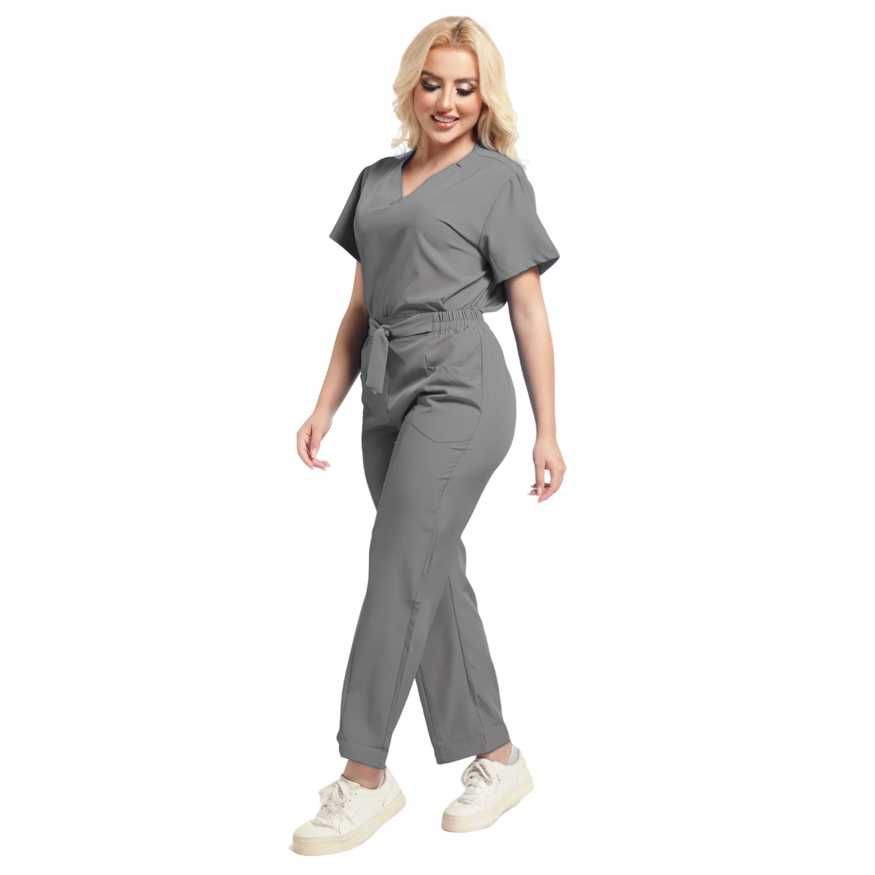 Plus Size Women's New Medical Scrubs Set - Pet Nurse & Salon Uniforms