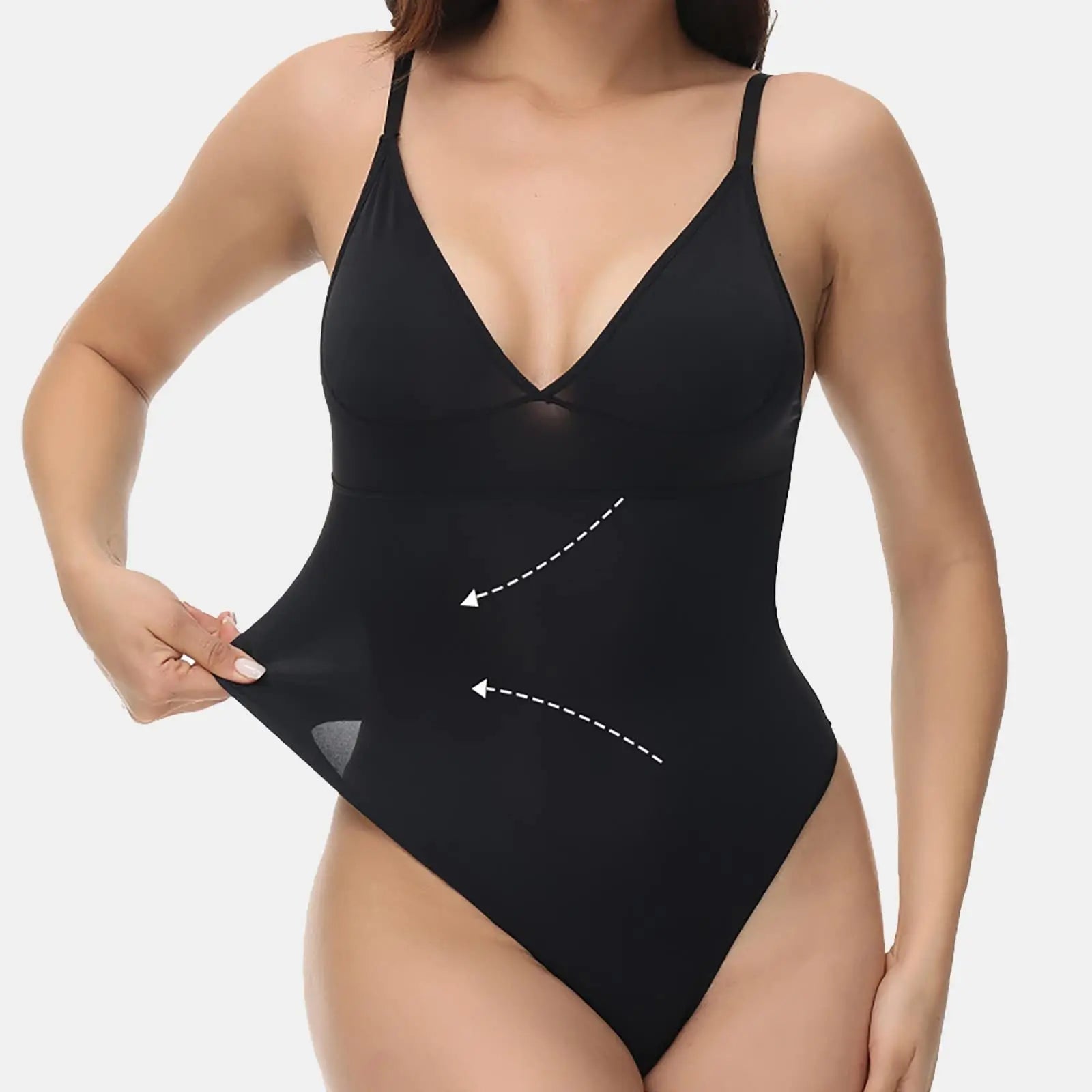 Women's Tummy Control Bodysuit: Seamless Thong Body Shaper