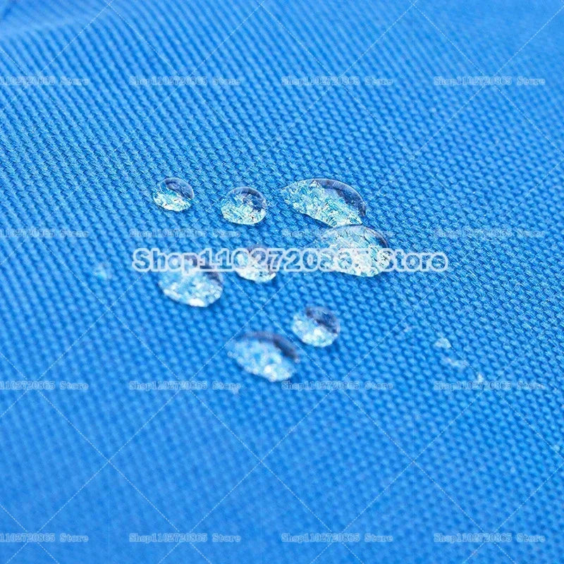 Water droplets on a blue textured surface