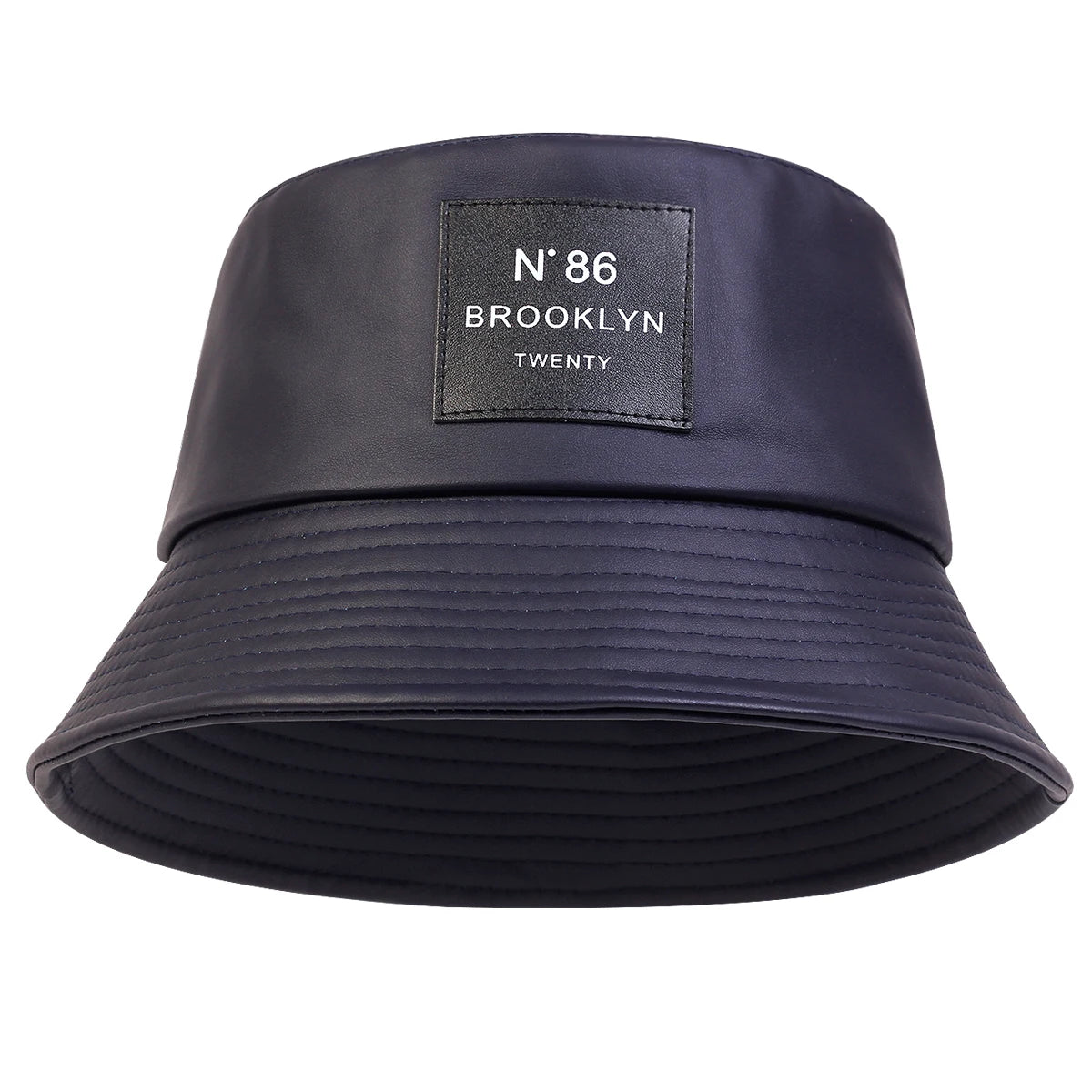 Brooklyn Style Faux Leather Panama Bucket Hat - Unisex Sun Hat
