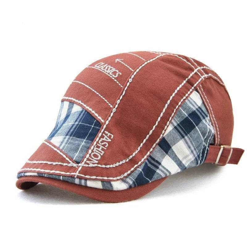 Soft Cotton Patchwork Beret - Comfortable Unisex Leisure Hat
