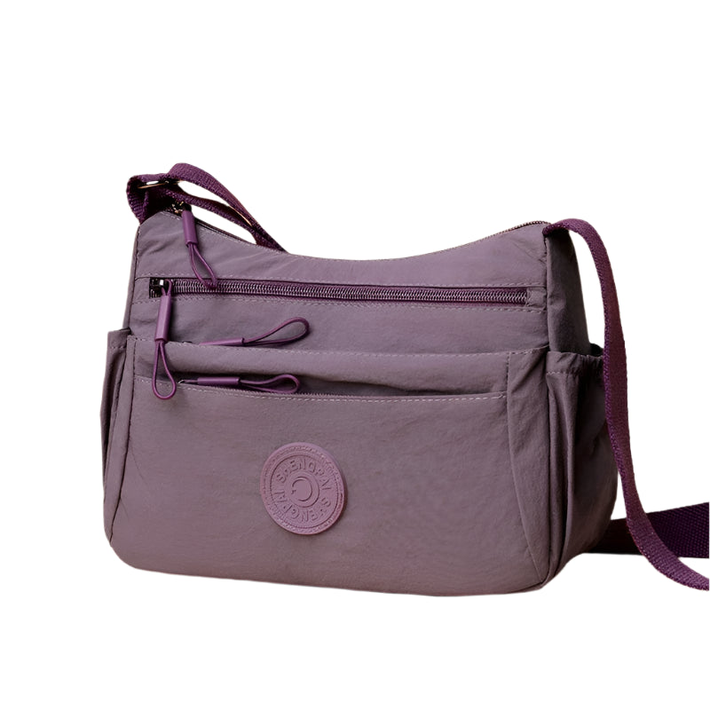 Women's Multi-Layer Crossbody Bag: Solid Color Multi-Pocket Versatile