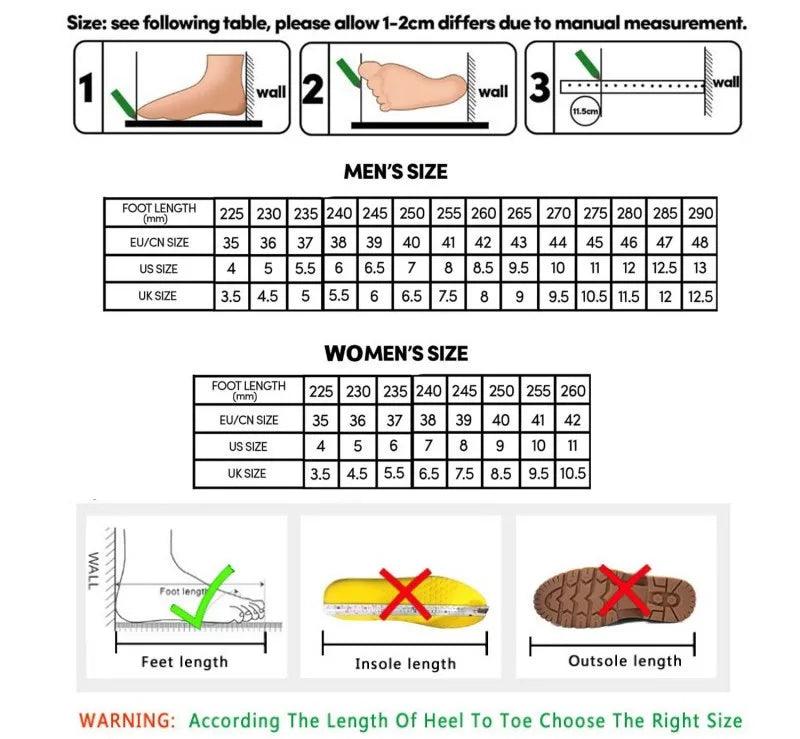 Women's Steel Toe Safety Work Sneakers | Lightweight & Puncture-Proof Chart