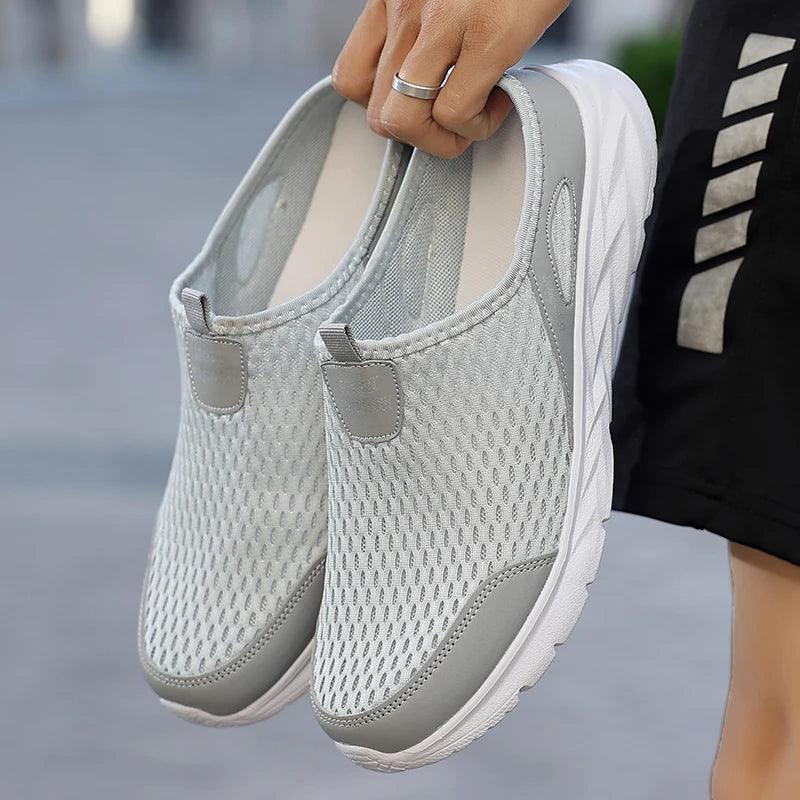 Breathable Mesh Men’s Summer Half Slippers | Lightweight Walking Shoes
