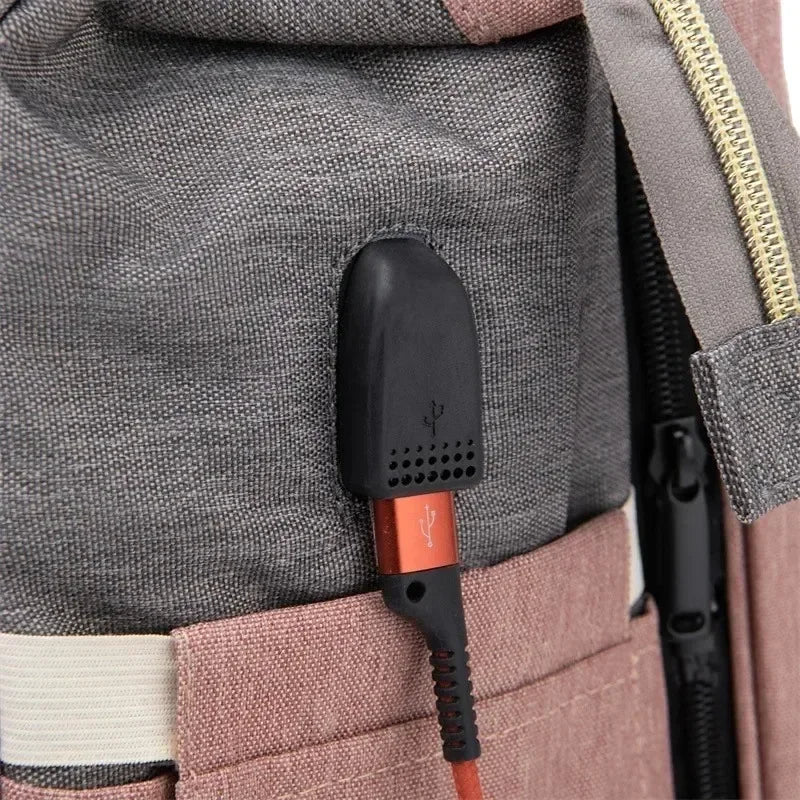 Folding Mommy Bag with Portable Crib – On-the-Go All-in-One Diaper Backpack