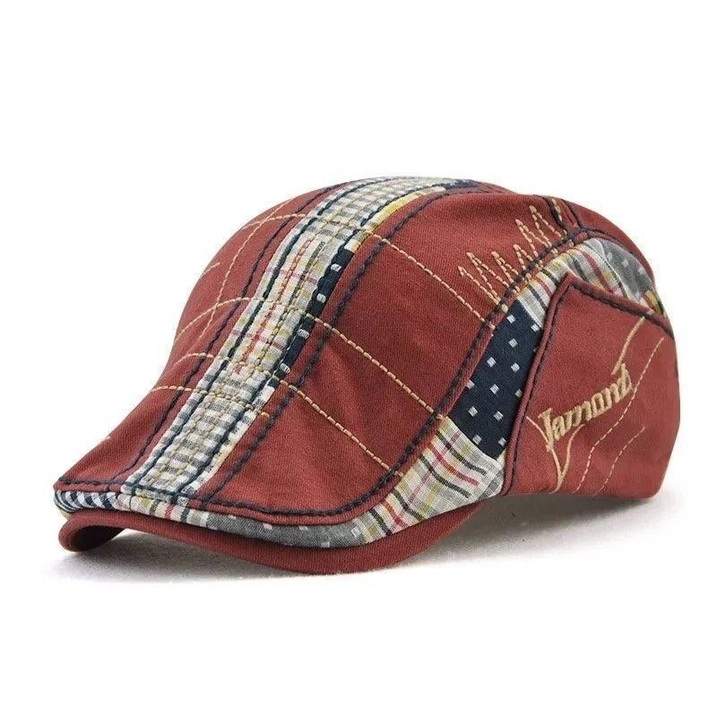 Soft Cotton Patchwork Beret - Comfortable Unisex Leisure Hat