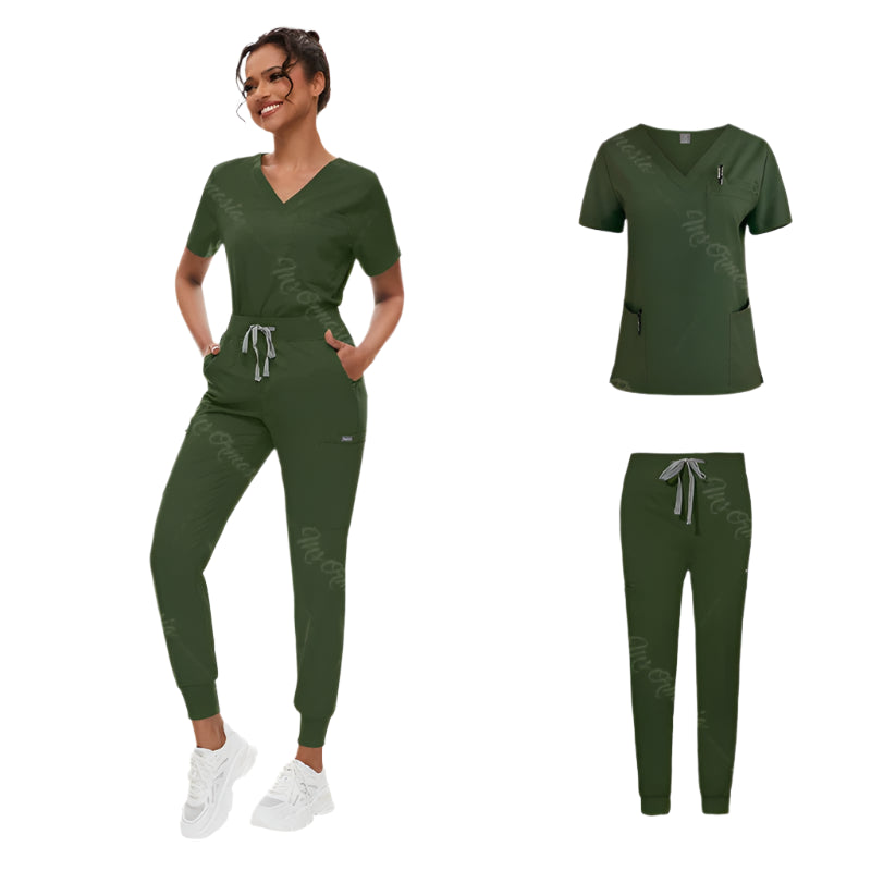 Sparkling Anti Wrinkle Washable Soft Fabric Workwear Jogger Scrubs