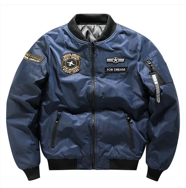 Men's Trendy MA-1 Jacket: Embroidered Casual Flight Style
