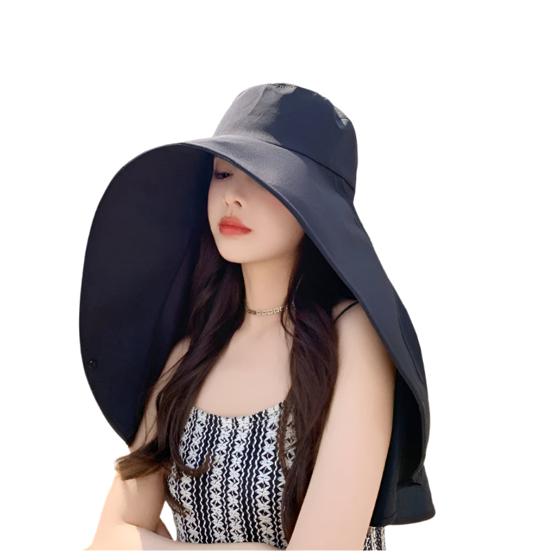 Women's Sun Protection Hat: Large Brim UV Face & Neck Cover
