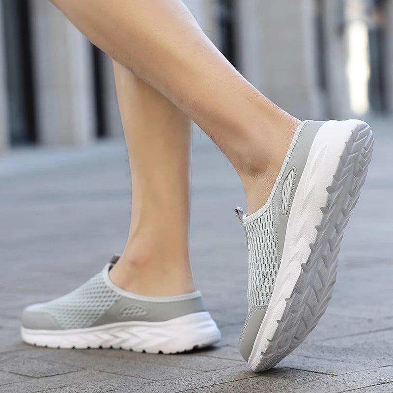 Breathable Mesh Men’s Summer Half Slippers | Lightweight Walking Shoes