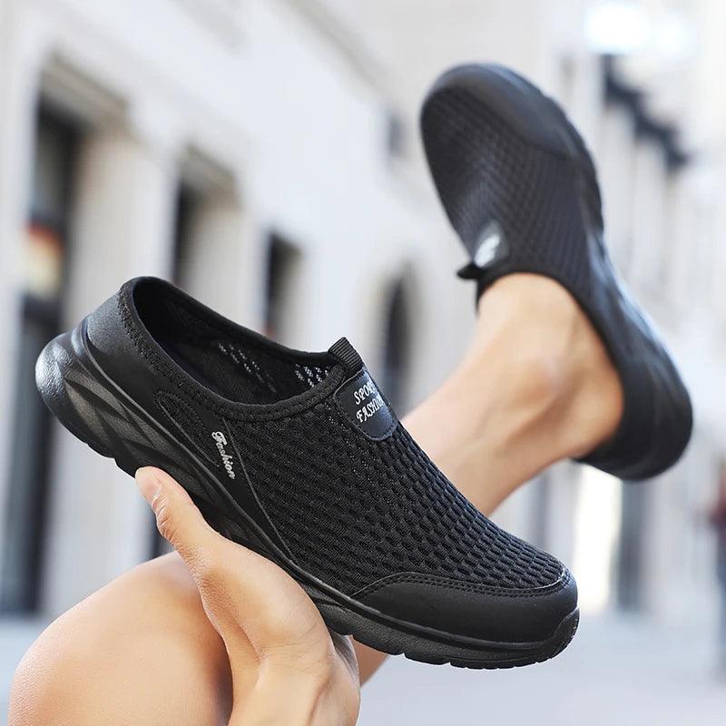 Breathable Mesh Men’s Summer Half Slippers | Lightweight Walking Shoes
