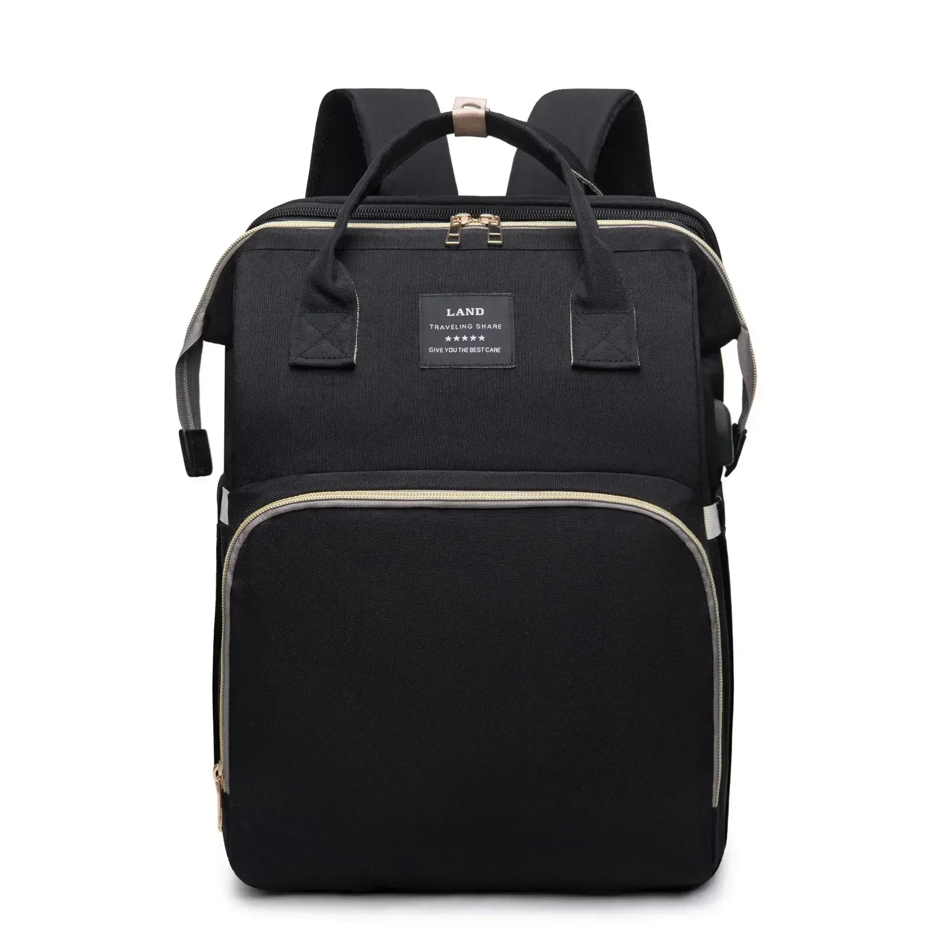 Folding Mommy Bag with Portable Crib – On-the-Go All-in-One Diaper Backpack
