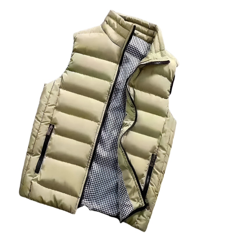 Men's High-End Cotton Vest Jacket – Thick Sleeveless Winter Waistcoat