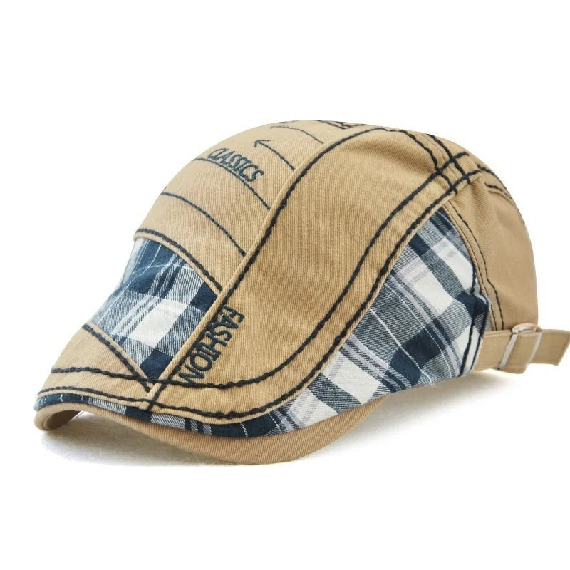Soft Cotton Patchwork Beret - Comfortable Unisex Leisure Hat