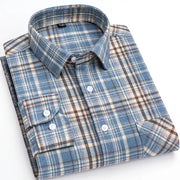 Men’s Flannel Plaid Shirt – 100% Cotton Slim Fit Casual Spring Wear