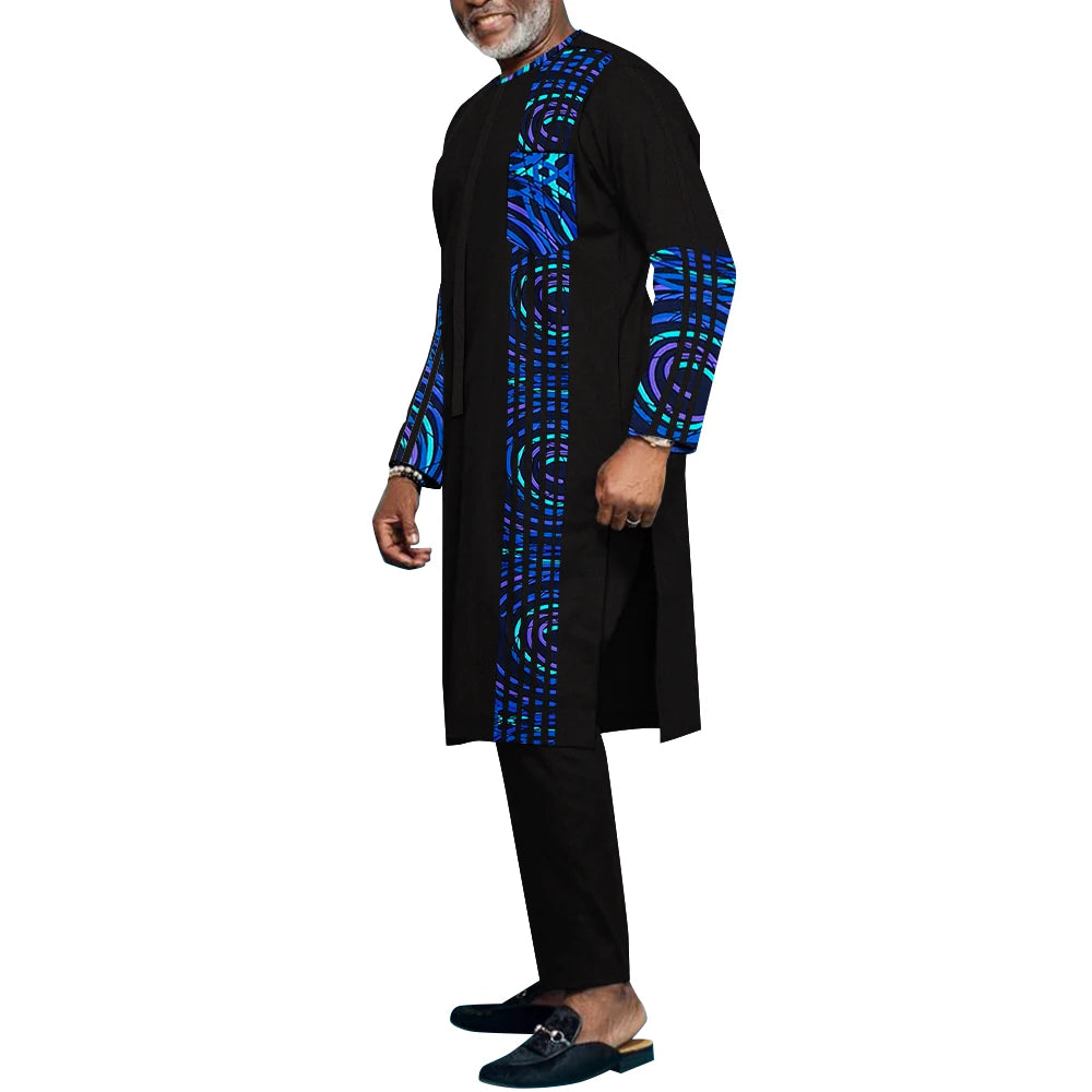 Dashiki Bazin Riche 2-Piece Set | Hip Hop African Men's Outfit