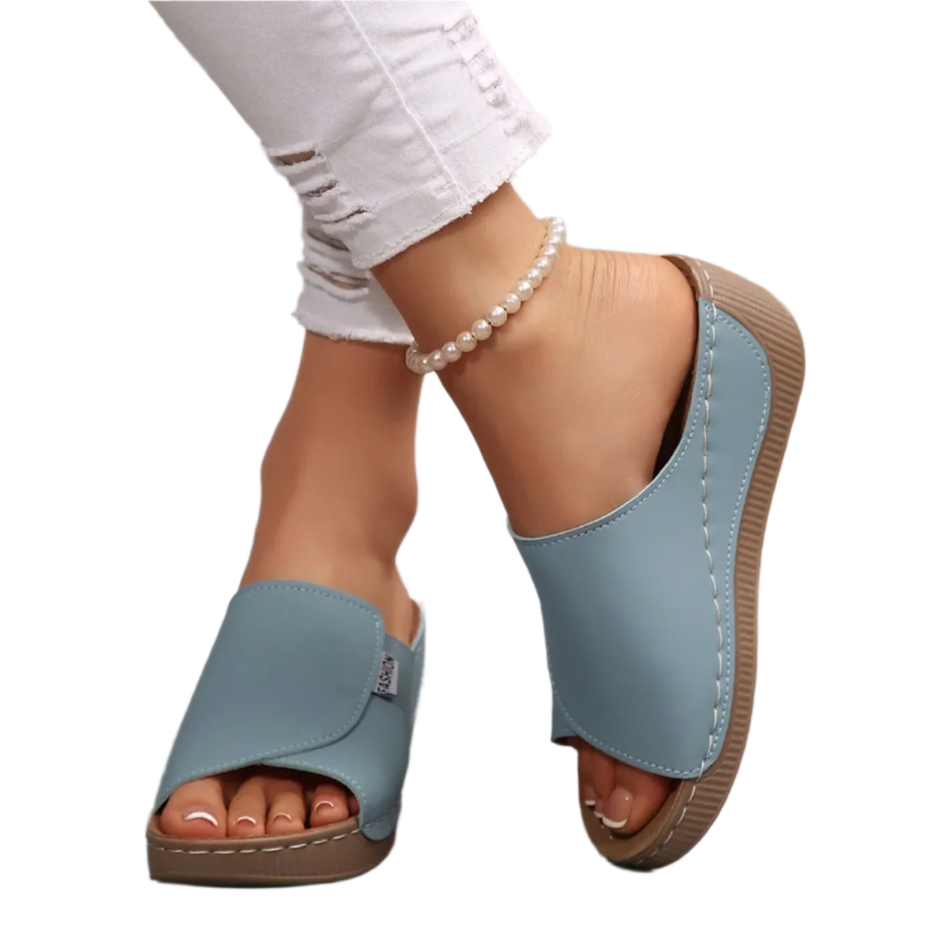 Women's Summer Wedge Slippers - Open Toe Breathable Buckle Sandals