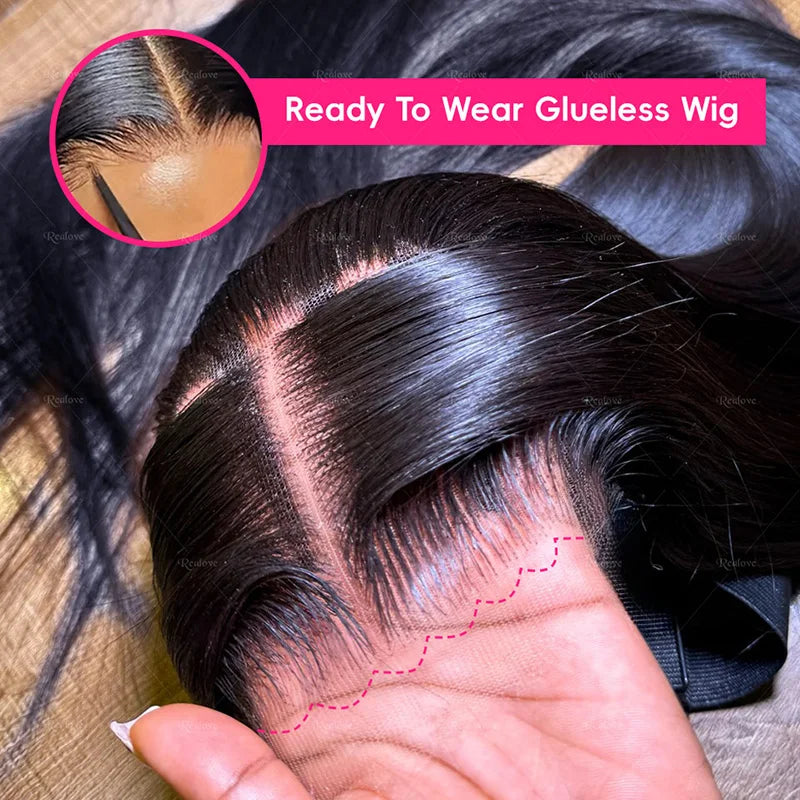 5x5 Glueless Straight Human Hair Wig 250% Density HD Lace Wig