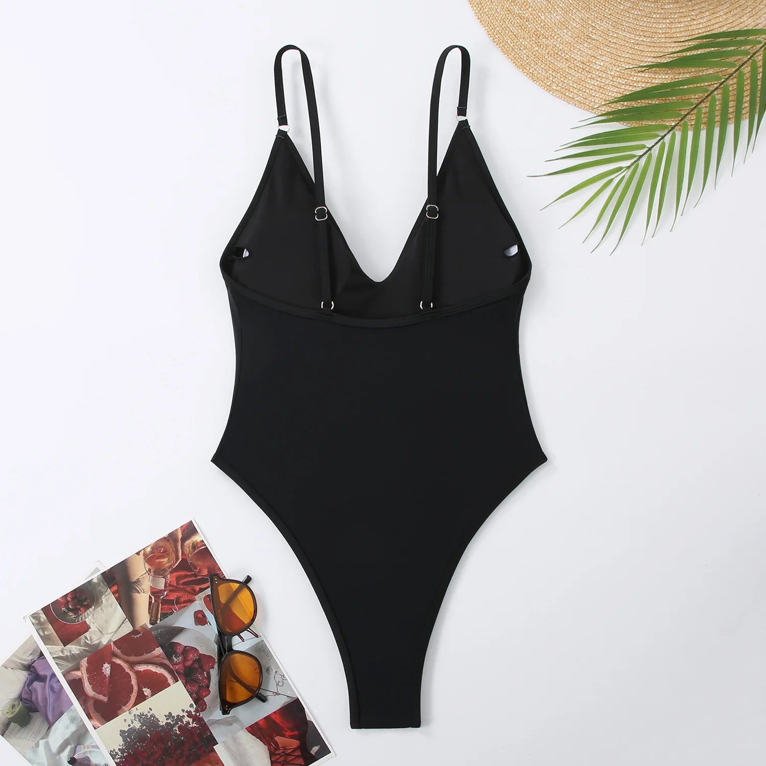 New Sexy One Piece Swimsuit: Solid Neon Yellow Thong Monokini