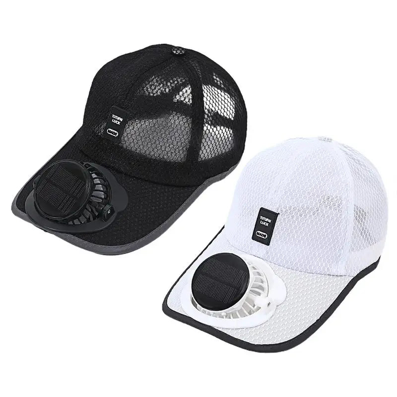 Solar Fan Hat - Unisex Breathable Mesh Sun Protection for Summer