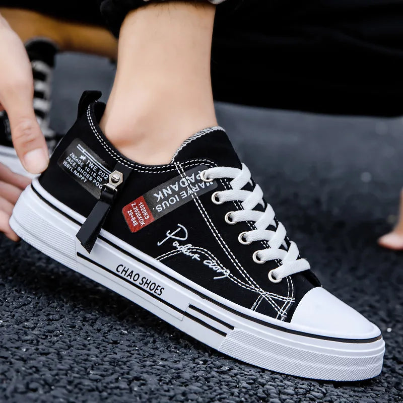 Men's Summer Canvas Sneakers: Low-Top, Breathable, Trendy Sneakers