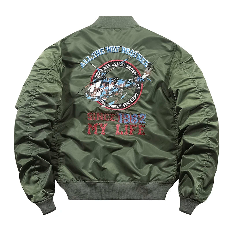 Men's MA-1 Pilot Jacket: Heavy Industry Embroidery Spring/Autumn
