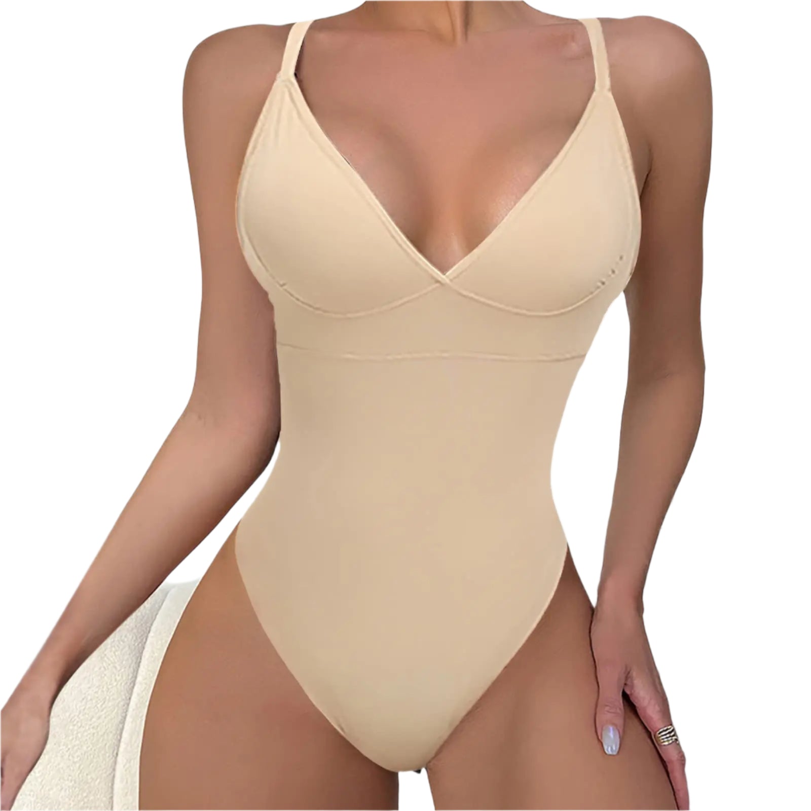 Women's Tummy Control Bodysuit: Seamless Thong Body Shaper
