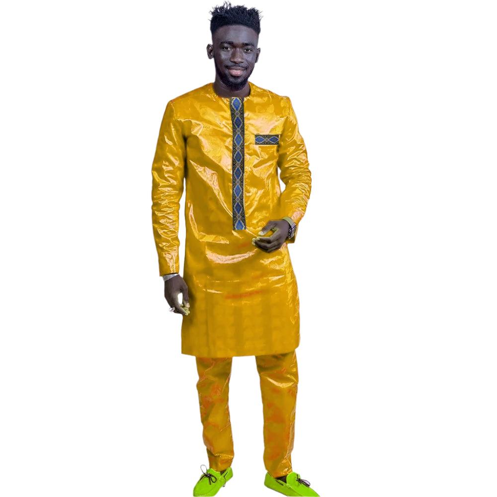 Bazin Riche African Men’s 2 Pcs Outfit Set