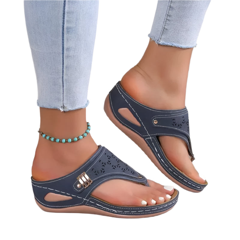 Women’s Orthopedic Clip Toe Wedge Sandals – Soft Arch Support Flip Flops
