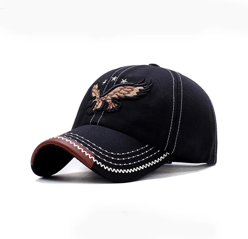 Unisex Baseball Cap: Eagle Embroidery, Korean Style, 4-Season Shade