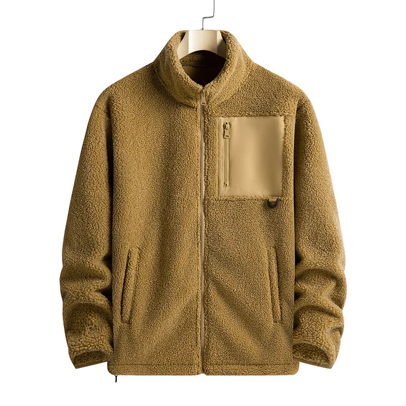 Autumn/Winter Polar Fleece Jacket – Men’s Outdoor Stand Collar Coat
