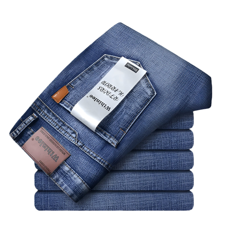 Wthinlee Men's Casual Elastic Jeans: Classic Versatile Everyday Wear Denim Pants - JVMCL