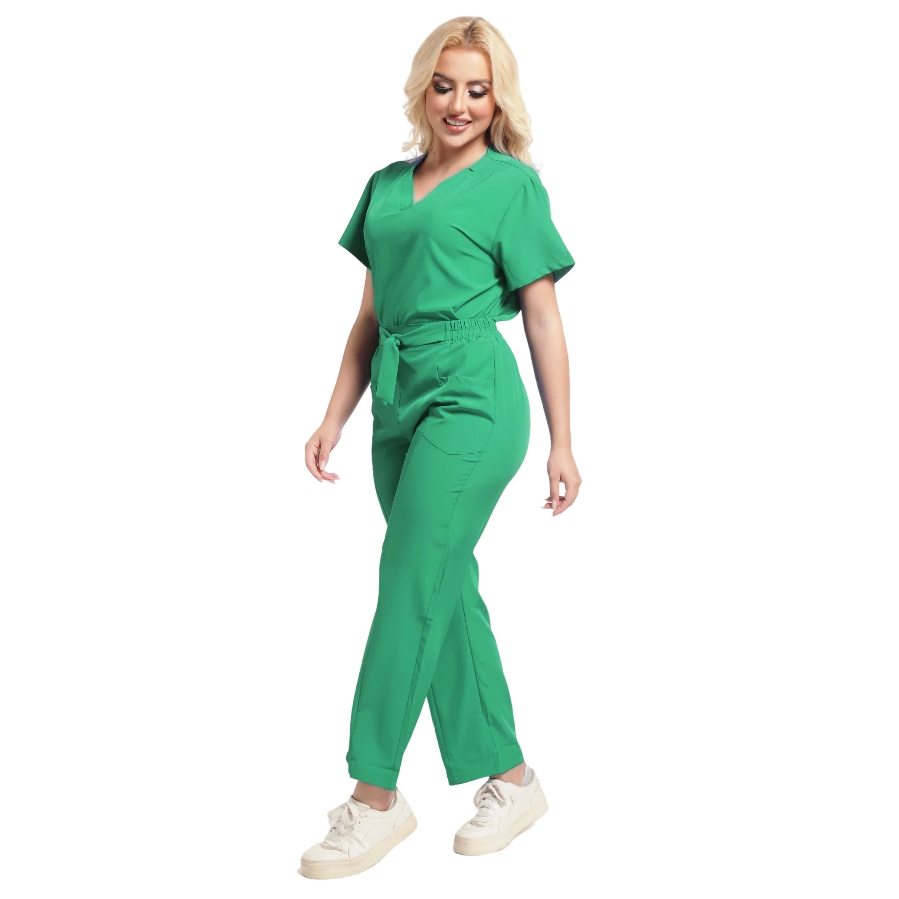 Plus Size Women's New Medical Scrubs Set - Pet Nurse & Salon Uniforms
