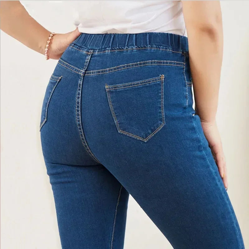 Plus Size Stretch Skinny Jeans | High Waist Tummy Control Denim