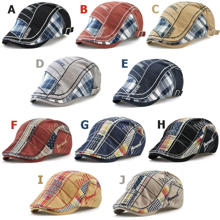 Soft Cotton Patchwork Beret - Comfortable Unisex Leisure Hat