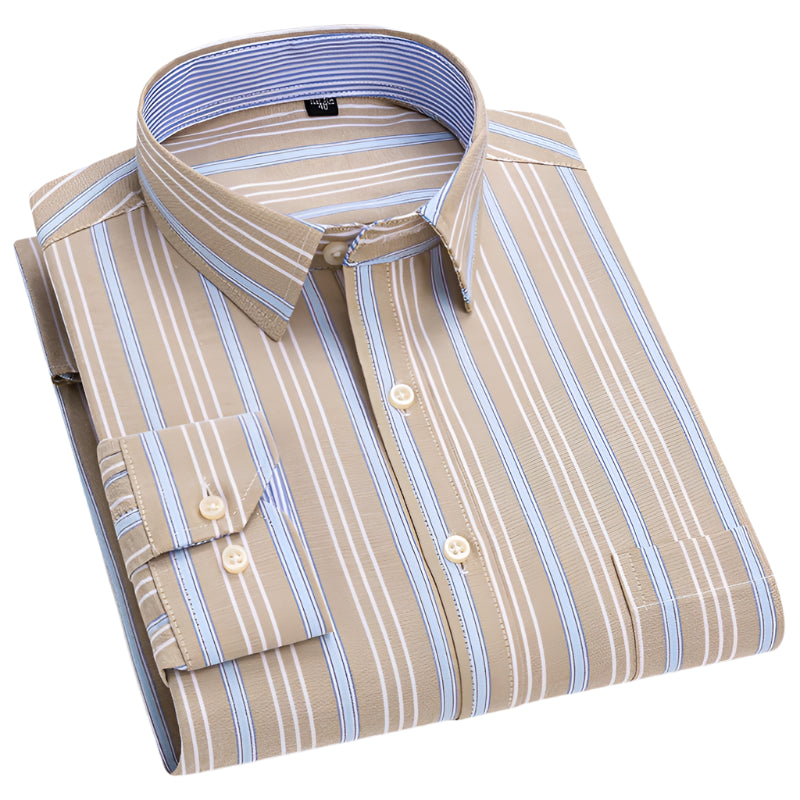 Men’s 100% Cotton Plaid Oxford Shirt – Smart Casual Plus Size 7XL