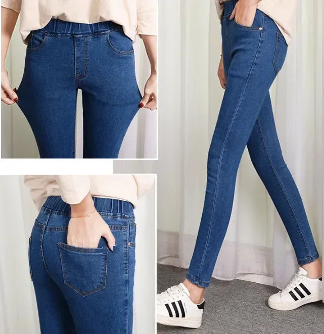 Plus Size Stretch Skinny Jeans | High Waist Tummy Control Denim