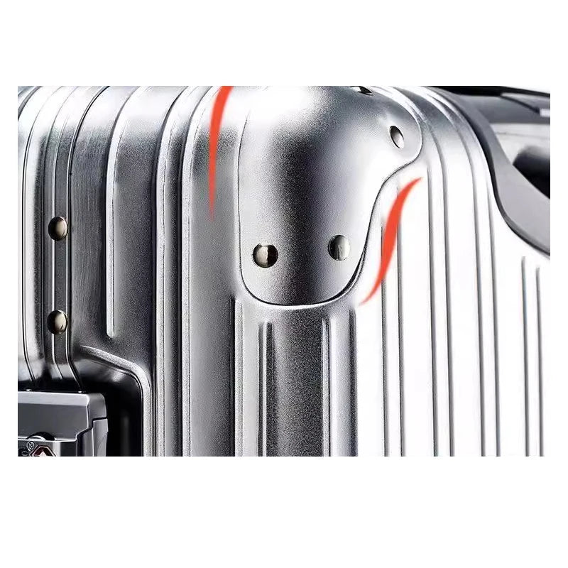100% Aluminum-Magnesium Alloy Rolling Luggage – Spinner Trolley Case