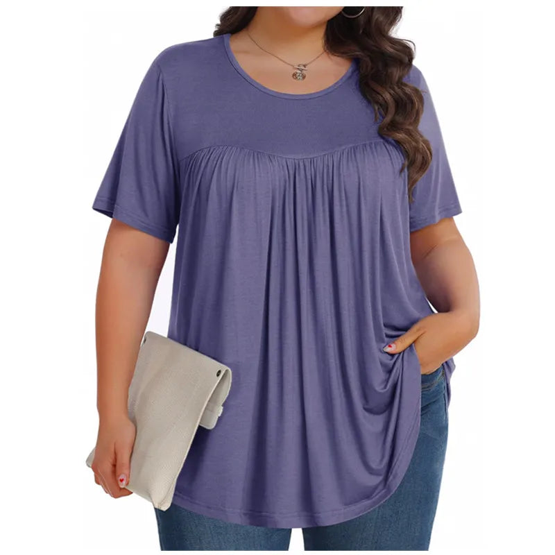 Plus Size 5XL Floral 3D Print T-Shirt - Loose Fit Summer Top