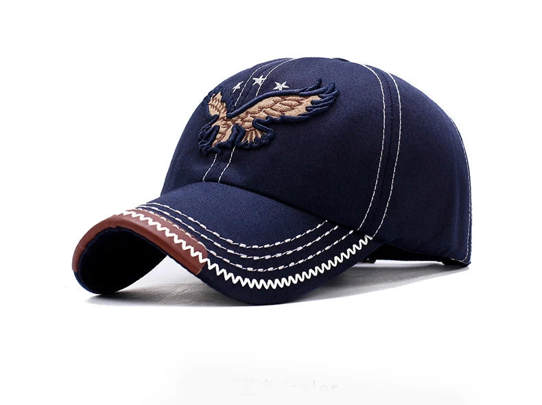 Unisex Baseball Cap: Eagle Embroidery, Korean Style, 4-Season Shade