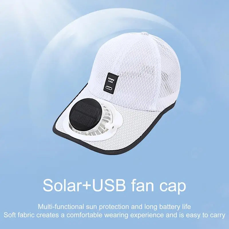 Solar Fan Hat - Unisex Breathable Mesh Sun Protection for Summer
