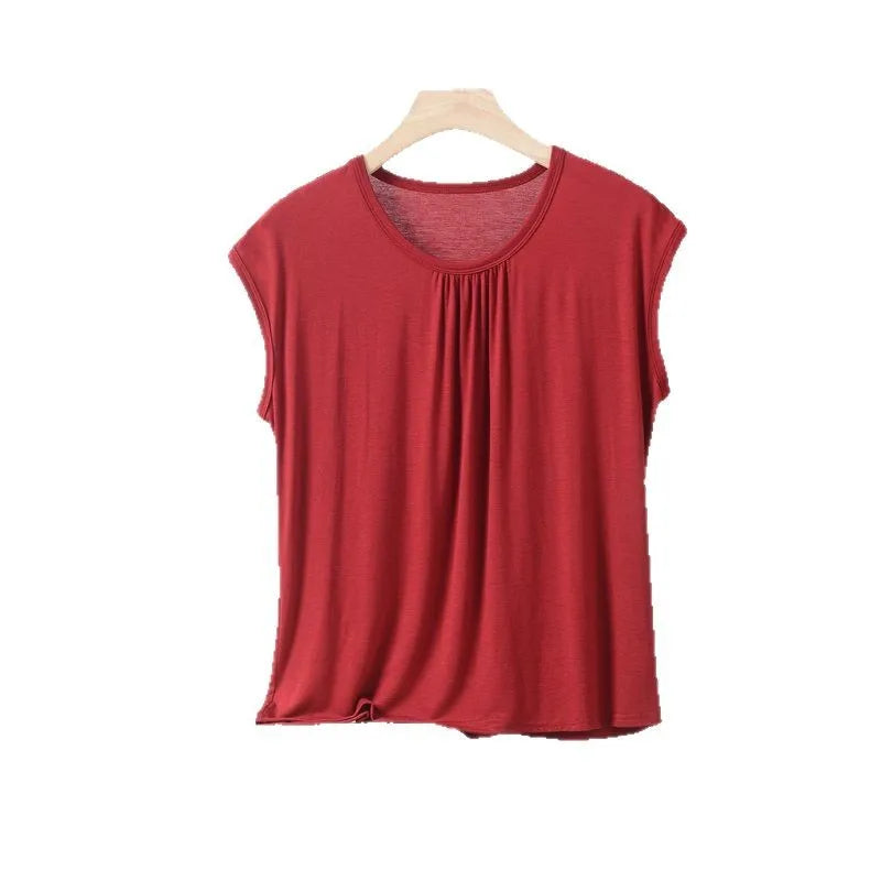 Plus size Modal Loose T-Shirt sleeveless solid color Casual Tank Tops XL to 8XL