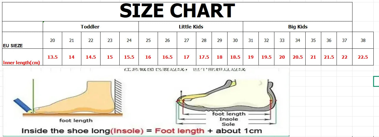 Kids’ Fashion High-Top Canvas Sneakers – Unisex School & Sports Shoes Chart