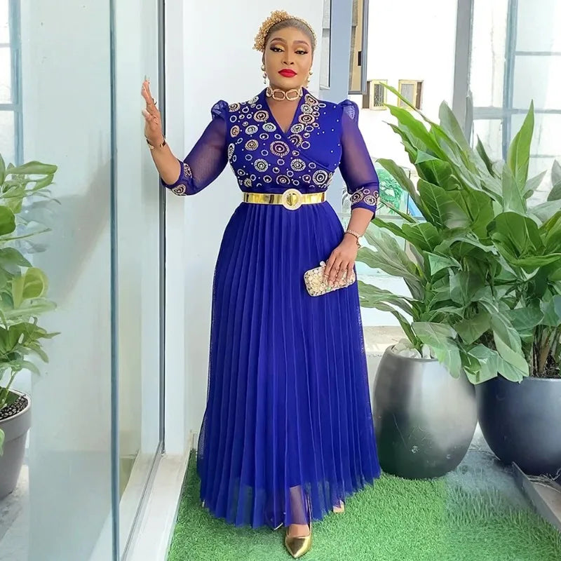 African Sequin Evening Party Dress: New Fashion Plus Size